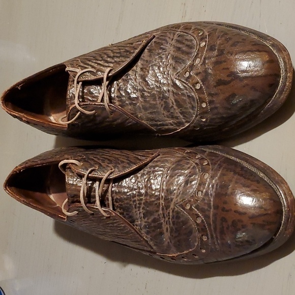 Allen Edmonds- Mens Saratoga Sharkskin Oxford Vintage Embossed RARE Sz.8.5 main image 13